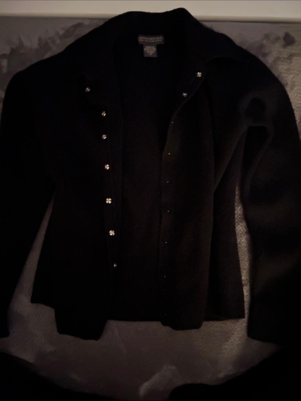 Banana Republic Black Button-Front Cardigan with Decorative Buttons